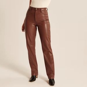 A&F Vegan Leather 90s Straight Pant